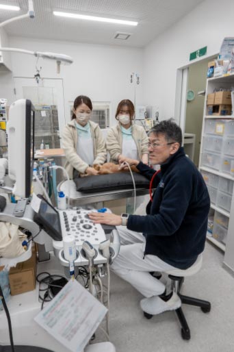 診察中の先生